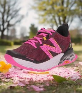 New Balance women's white leather walking shoes with a secure, cushioned "stable anchor" sole for all-day support.